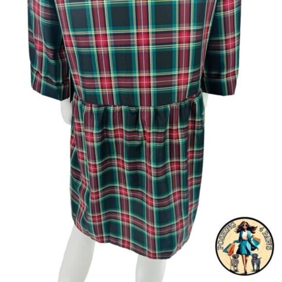 Tuckernuck | NEW Festive Plaid Tartan Royal Shirt Mini Dress Size S - Picture 12 of 15